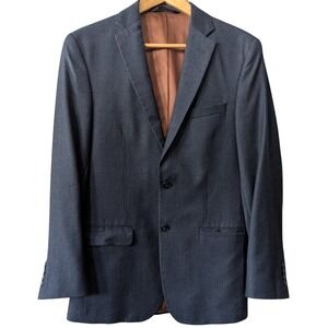 Jos A. Banks 37R Slim Fit Micro Plaid Wool Cashmere Academia Men's Suit Jacket